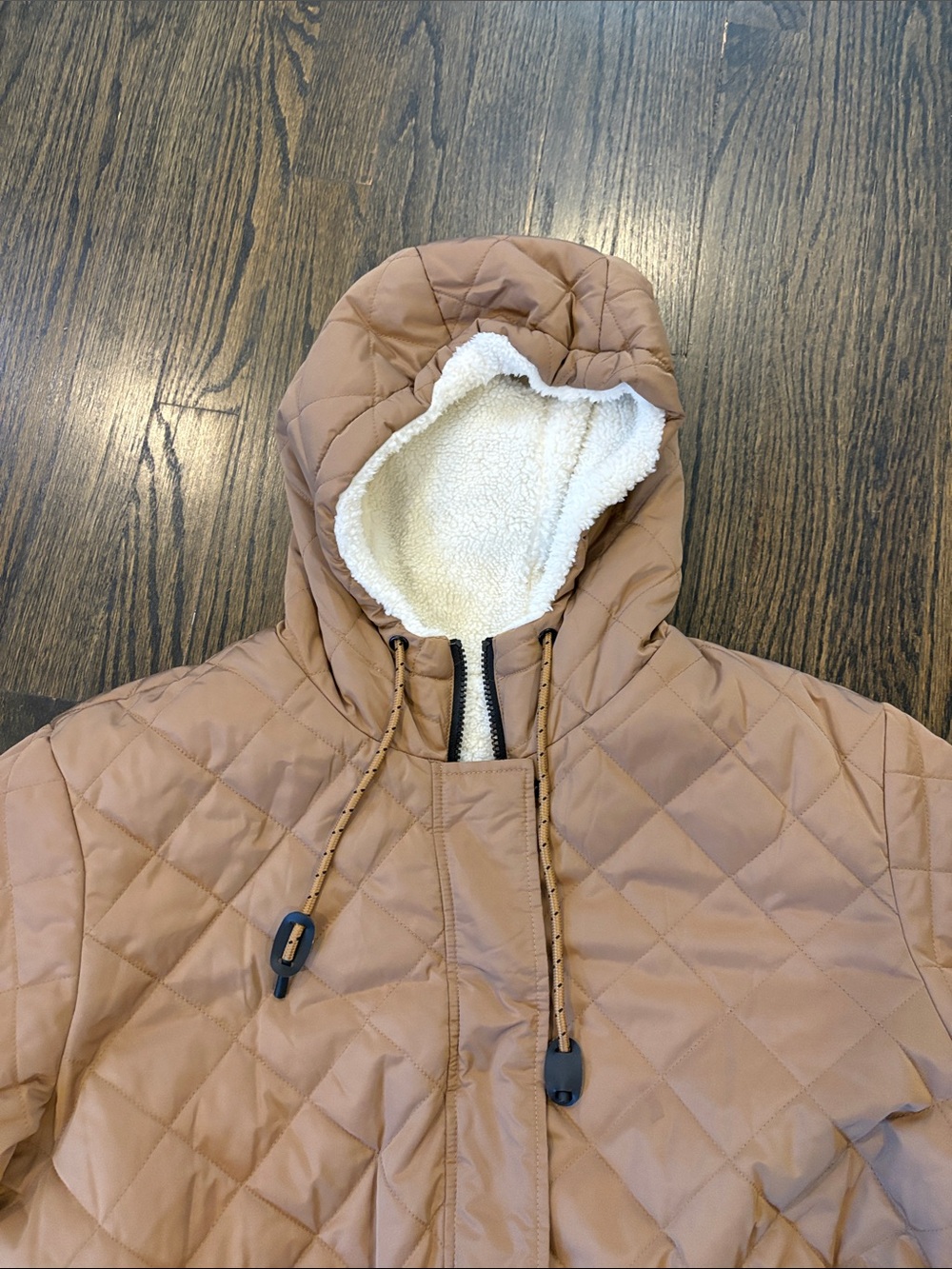 Women’sQuilted Hooded Jacket in Light Brown- XXL (NWOT) - Picture 2 of 12